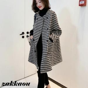 希少カラー　バーバリーズ　イギリス製　千鳥格子　総柄　ミドルコート 千鳥格子 チェック柄コート レディース ミドル丈 秋冬新作