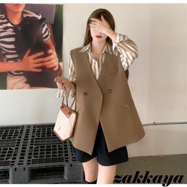 ベスト レディース ジレ 前開 ジレベスト ノースリーブ 洋服 春服 アウター カジュアル 20代 ...