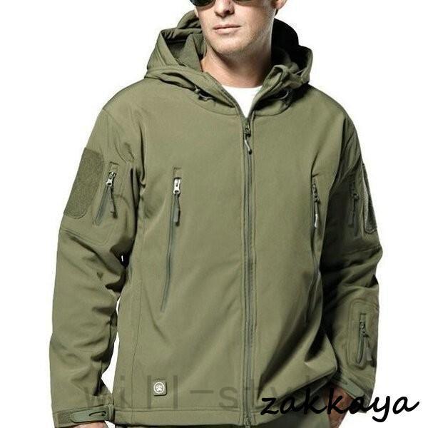 マウンテンジャケットソフトシェルジャケットフード防風登山ウェア裏ボアメンズ春秋冬薄手ハイキングジャケ...