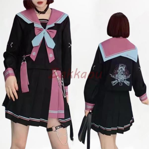 コスプレ 衣装 制服 S〜2XLサイズ セーラー服 可愛い 女子高生 刺繍 長袖 袖取り外し可能 5...
