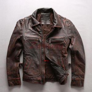 ダブルライダースジャケット　革ジャン SITRY 革ジャン ライダース Real leather Cowhide Double riders