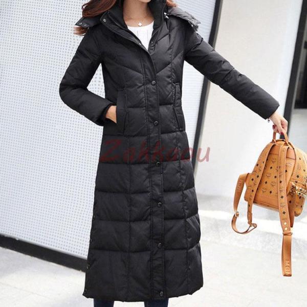 ダウン(76-80%) 秋冬　ロングダウンコート レディース ダウンコート ロング フード付き レデ...