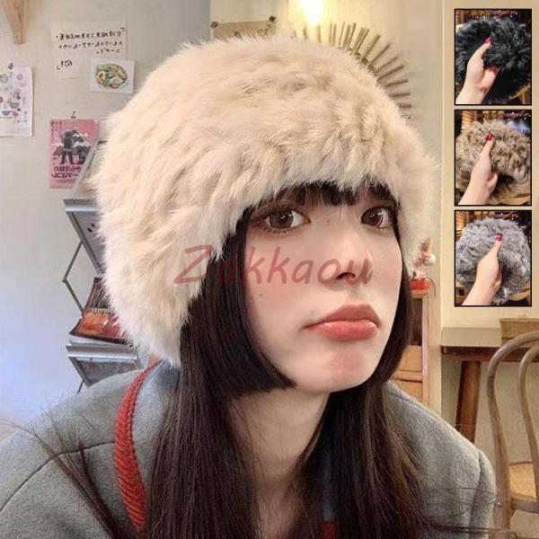 うさぎの毛 ファーキャップ 帽子 レディース 秋冬 ファー ハット ロシア帽 本物のファー ロシアン...