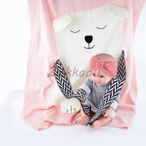 毛布 赤ちゃん ベビー ベビーケット ブランケット ニット 柄 可愛い 通気 おくるみ ベビーカー ...