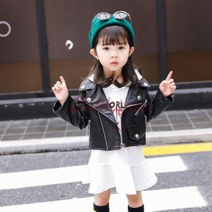 キッズ革ジャン 秋冬　レザージャケット    女の子   ライダースジャケット 子供服　ジャンパ　オシャレ アウター 防寒防風｜zahuowang