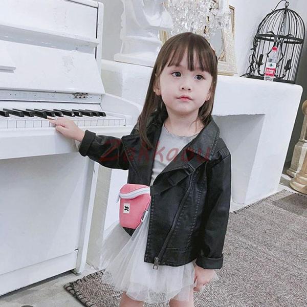 キッズ革ジャン 秋冬　レザージャケット 合わせやすい ライダースジャケット 子供服　ジャンパ　オシャ...