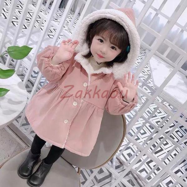 ピーコート　Pコート キッズコート フード付き ミドル丈　秋冬　ラシャコート　女の子 子供服　ジュニ...