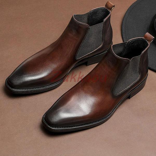 メンズ ショートブーツ ブーツ ワークブーツ 靴 本革 イギリス風 メンズブーツ エンジニアブーツ　...