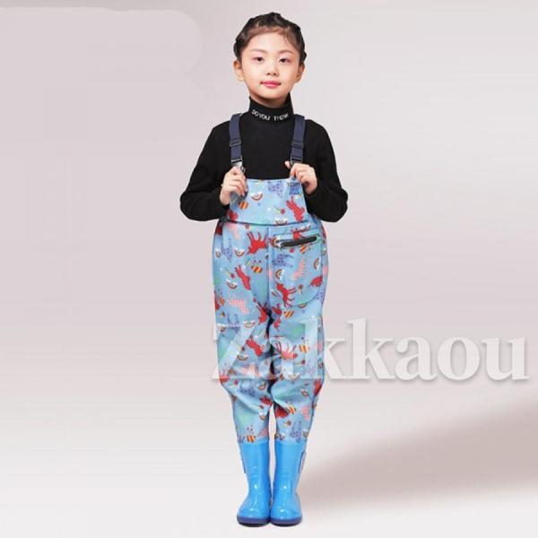 子ども用 迷彩柄フィッシングチェストウェーダー胴付長靴 強力透湿防水 ウェーダー 子供用 男女通用 ...