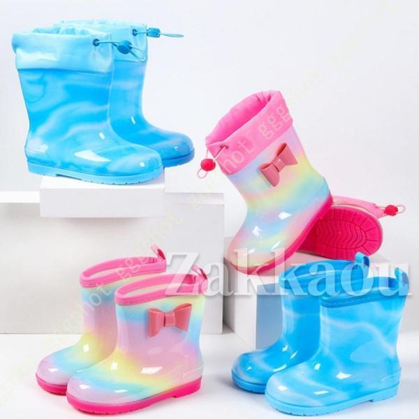 雨具 キャンプ 旅行 通園 通学 折りたたみ 長靴 おしゃれ 可愛い レインブーツ キッズ ジュニア...