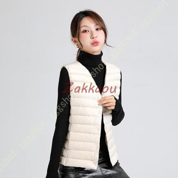 ダウンベスト 秋冬春 インナーダウン レディースファッション トップス アウター ベスト ダウン ラ...