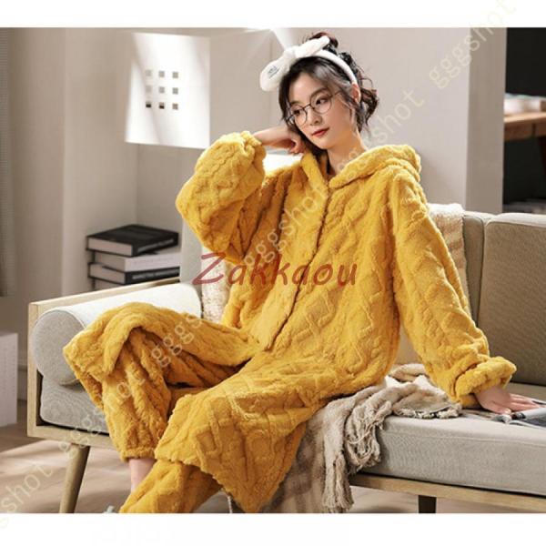 パジャマ ガウン あったかい ルームウェア フード付き お風呂上り バスローブ ふんわり もこもこ ...