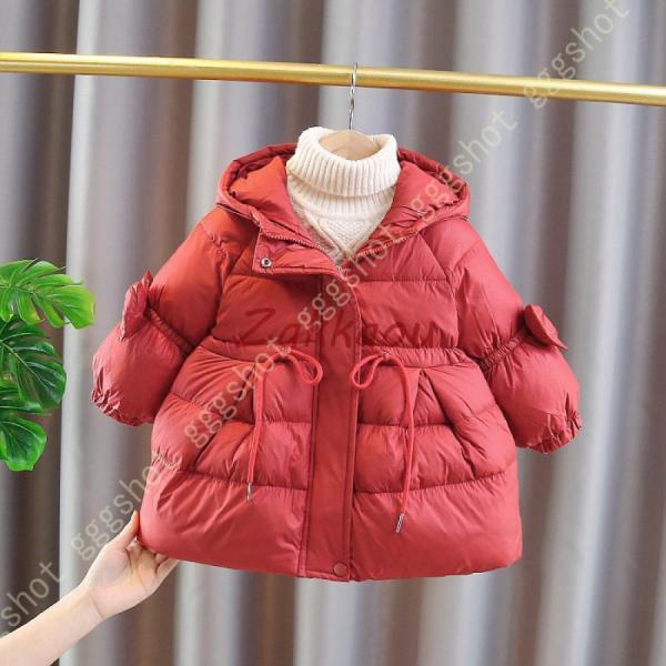 女の子 キッズ ダウンコート 子供服 ライト ダウンジャケット フード付き 厚め アウター 軽量 防...