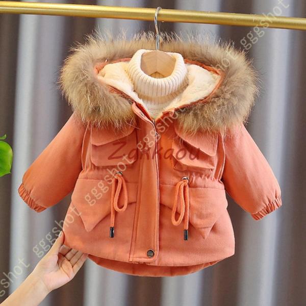 ベビー服 コート ジャケット アウターウエア ロング丈 もこもこ 起毛 フード 厚手 防寒 保温 冬...