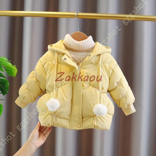 ダウンジャケット 子供服 フラワー 冬 男の子 女の子 ダウンコート 花 厚手 冬服 キッズ フード...