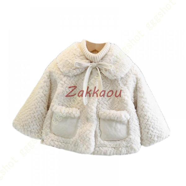 もこもこ ボアコート 裏起毛 キッズ ベビー アウター リボン かわいい 中綿 コート アウトドア ...