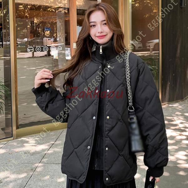 ダウンジャケット レディース 秋冬 軽量 ダウン ダウンコート 防寒コート ノーカラー ショートダウ...