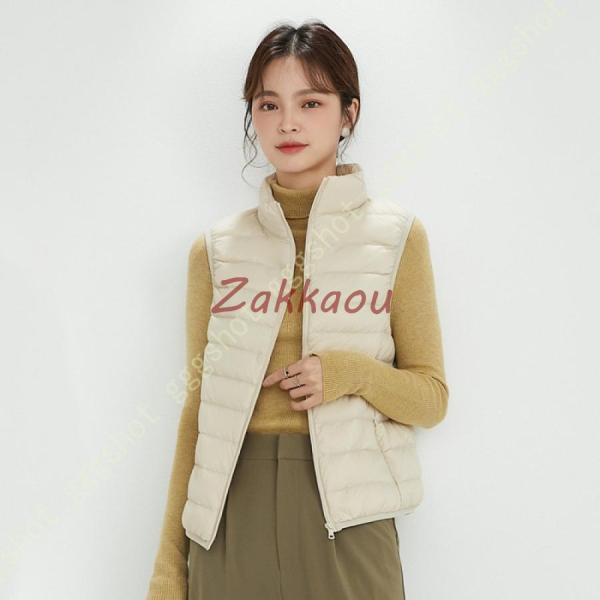 ダウンベスト レディース コンパクト インナー ダウン 無地 軽量 ショート丈 ライトダウン ベスト...