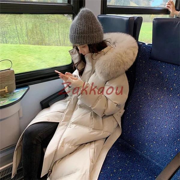 ダウン(50%) 秋冬　ロングダウンコート レディース ダウンコート ロング フード付き レディース...