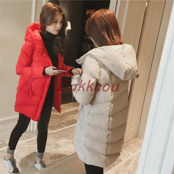秋冬 ダウンコート レディース ダウンコート ミドル丈 フード付き レディース ダウンジャケット ミ...