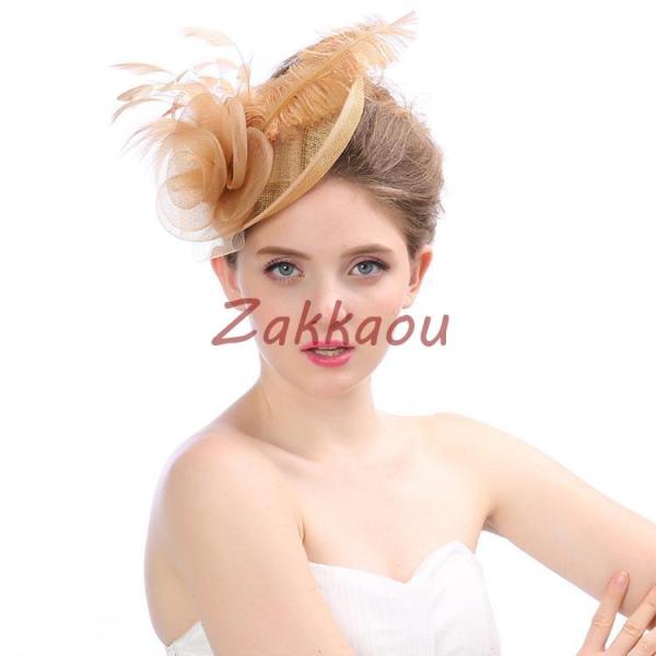 帽子 レディース　カクテルハット トーク帽 礼装帽子 おしゃれ　欧米風 ヘッドドレス　お嫁さん ブラ...