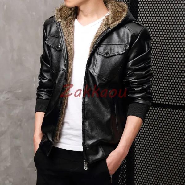 メンズ革ジャン 秋冬　レザージャケット ライダースジャケット バイクウェア シングル 防寒防風 お兄...