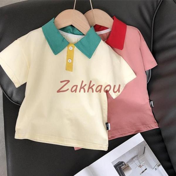 キッズ　ポロシャツ　poloシャツ　子供Tシャツ 女の子　男の子 春夏　半袖　シャツ　トップス　イン...