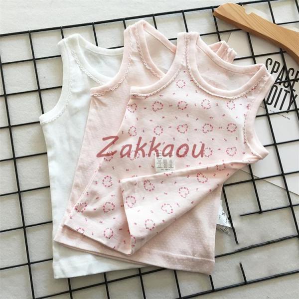 3枚組 キッズ タンクトップ トップス インナー 肌着 女の子 ノースリーブ 子供服 ジュニア 吸水...