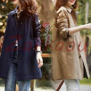 トレンチコート レディース 40代 ミディアム丈ジャケット ステンカラースプリングコート 春コート ...