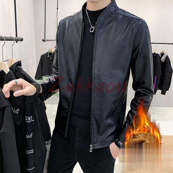 レザージャケット メンズファッション 50代 40代 秋冬 裏起毛 コート、アウター 革ジャン PU...