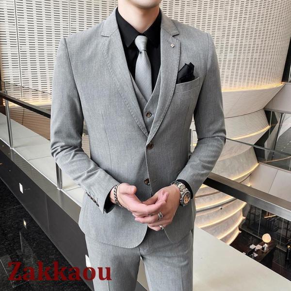 スーツ メンズ スリーピース 2つボタン ビジネススーツ 3ピーススーツ 30代 40代 50代 お...