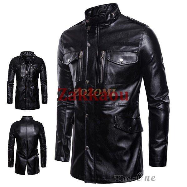 バイクウェア ライダースジャケット ジャケット メンズ レザージャケット ジップアップ アウター 防...
