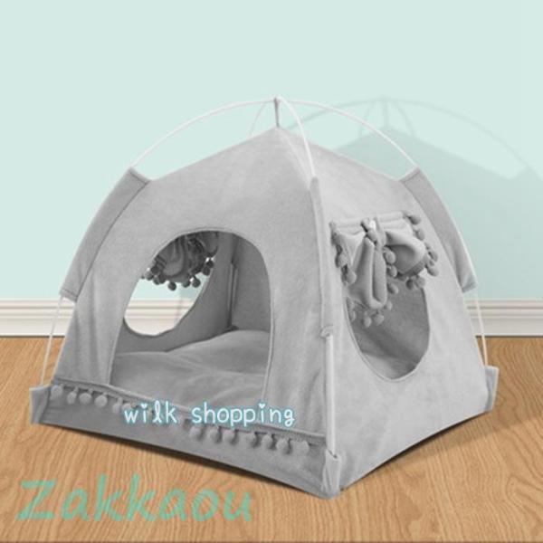 ペットハウス ドーム型 ペットベッド 猫 小型犬用 折り畳み 洗える テント クッション 犬小屋 犬...