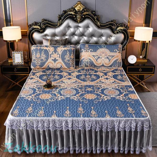 ひんやり ベッドスカート パッド一体型 ファミリーサイズ シングル 冷感 夏用 敷きパッド シーツ ...