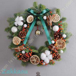 クリスマスリースの装飾 クリスマスの花輪 赤いガーランドキャンディーシミュレーションウィンドウドアハンギング クリスマスツリーパーティー ホーム