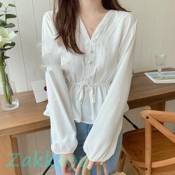 トップス レディース 新作 春 秋 春コーデ 春服 3色 ブラウス ペプラム ウエストリボン フレア...