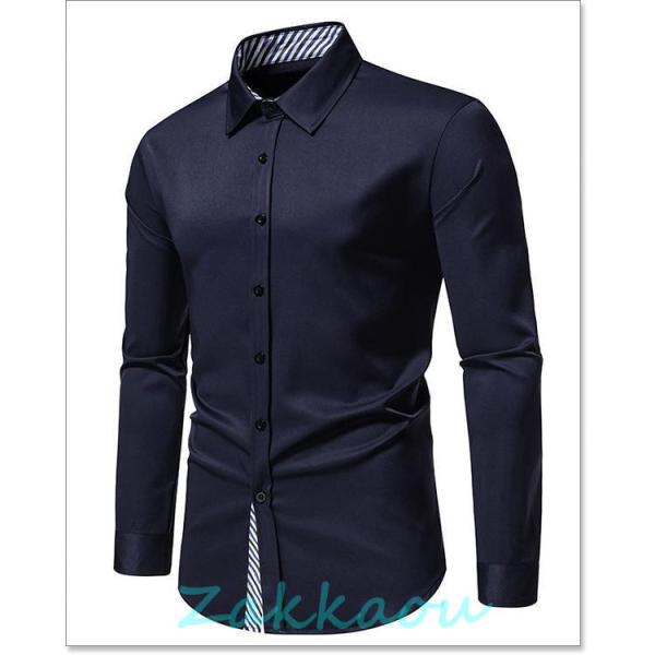 「2024新品発売」 カジュアルシャツ メンズ ドレスシャツ シャツ 長袖 結婚式 黒 白 春 秋 ...