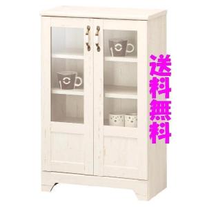 【組立済み/完成品】 木製ガラスキャビネット*アンティーク風フレンチカントリー 送料無料 【組立済み/完成品】 木製ガラスキャビネット*アンティーク風フレンチカントリー 送料無料