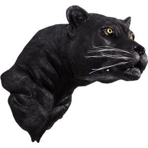 黒豹の頭部・壁掛け Black Panther Head Wall Decor FRP 耐水 軽い 強い 屋外用塗装 ガーデンファニチャー 店舗 イベント 置物 インテリア オブジェ｜zainte