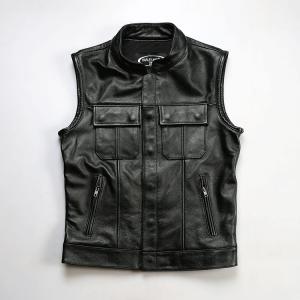 本革ベスト メンズ 牛革 レザーベスト ライダースベスト S〜7XL対応