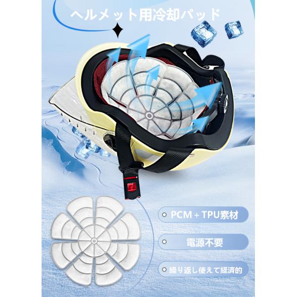 ヘルメット用冷却パッド 帽子用 冷感パッド アイスパッド 22cm 25cm 熱中症対策 工事現場 ...