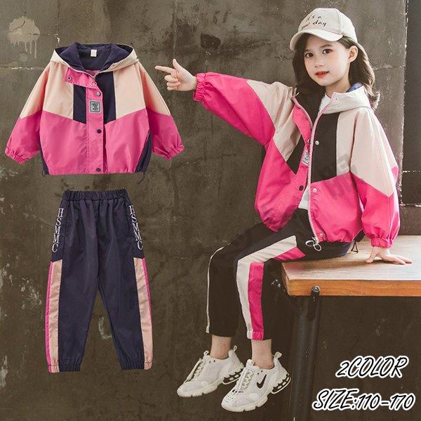 子供服 セットアップ キッズ 女の子 長袖 春秋 上下セット アウター パーカー ロングパンツ 子供...