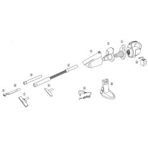 ツインバード工業　HC-5247　コードレスハンディークリーナー アフターパーツ　隙間ノズル(ブルー) 　図８