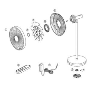 ツインバード工業　EF-E981　コアンダエア　アフターパーツ　スピンナー(白)　図２