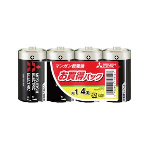 三菱 マンガン乾電池　 黒（単1形 4本パック）R20PUD/4S｜zaka-mmc