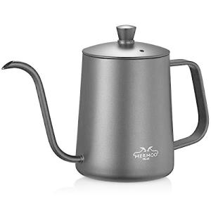 MERMOO YILAN コーヒー ドリップ ポット 蓋付き 人気 ケトル コーヒー 2~3人用 600ml ステンレス 細口 珈琲 やかん リップケ