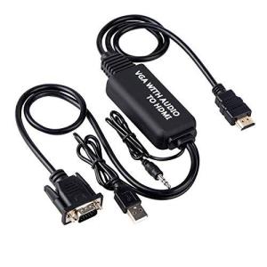 VGA to HDMI 変換ケーブル 3m VGA→HDMI 出力 ビデオ変換アダプタ USB給電 1080P対応 VGA-HDMI変換 ケーブル 「