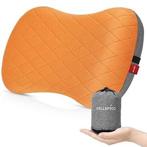 DELLEPICO キャンプ 枕 アップグレード版 コットンカバー付き キャンプ アウトドア まくら ピロー エアー枕 携帯枕 トラベルピロー 旅行枕