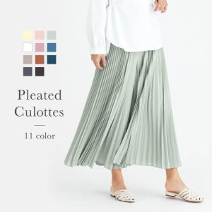 プリーツキュロット レディース ファッション パンツ