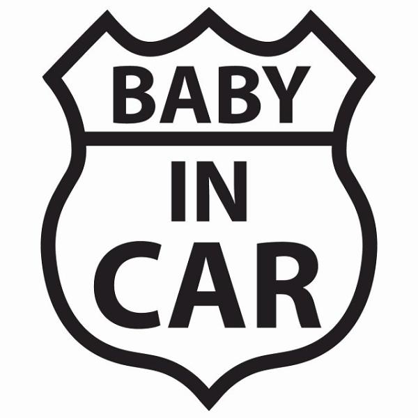 BABY IN CAR ステッカー ホワイトブラック ルート66 カーステッカー 安全対策 あおり運...
